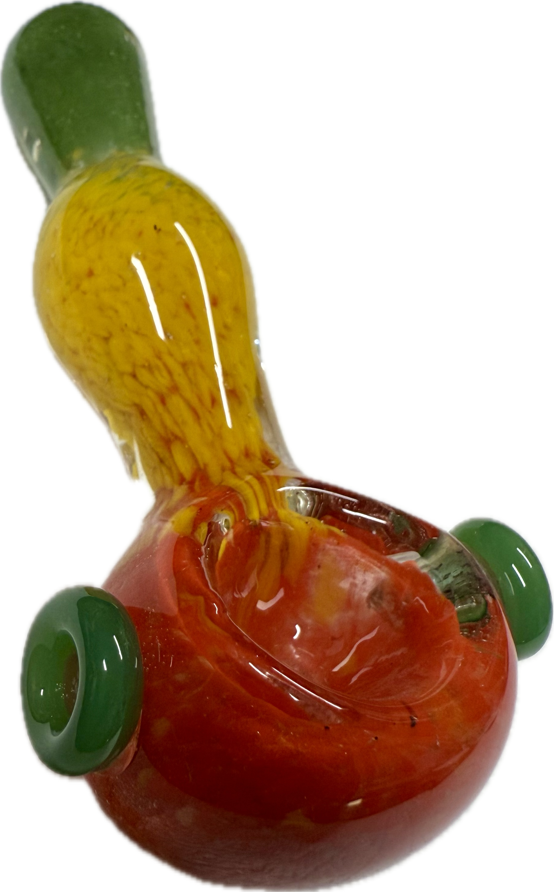 Ripkitty 3.5" Rasta Art Spoon Pipe - Handblown Glass Dry Herb Pipe