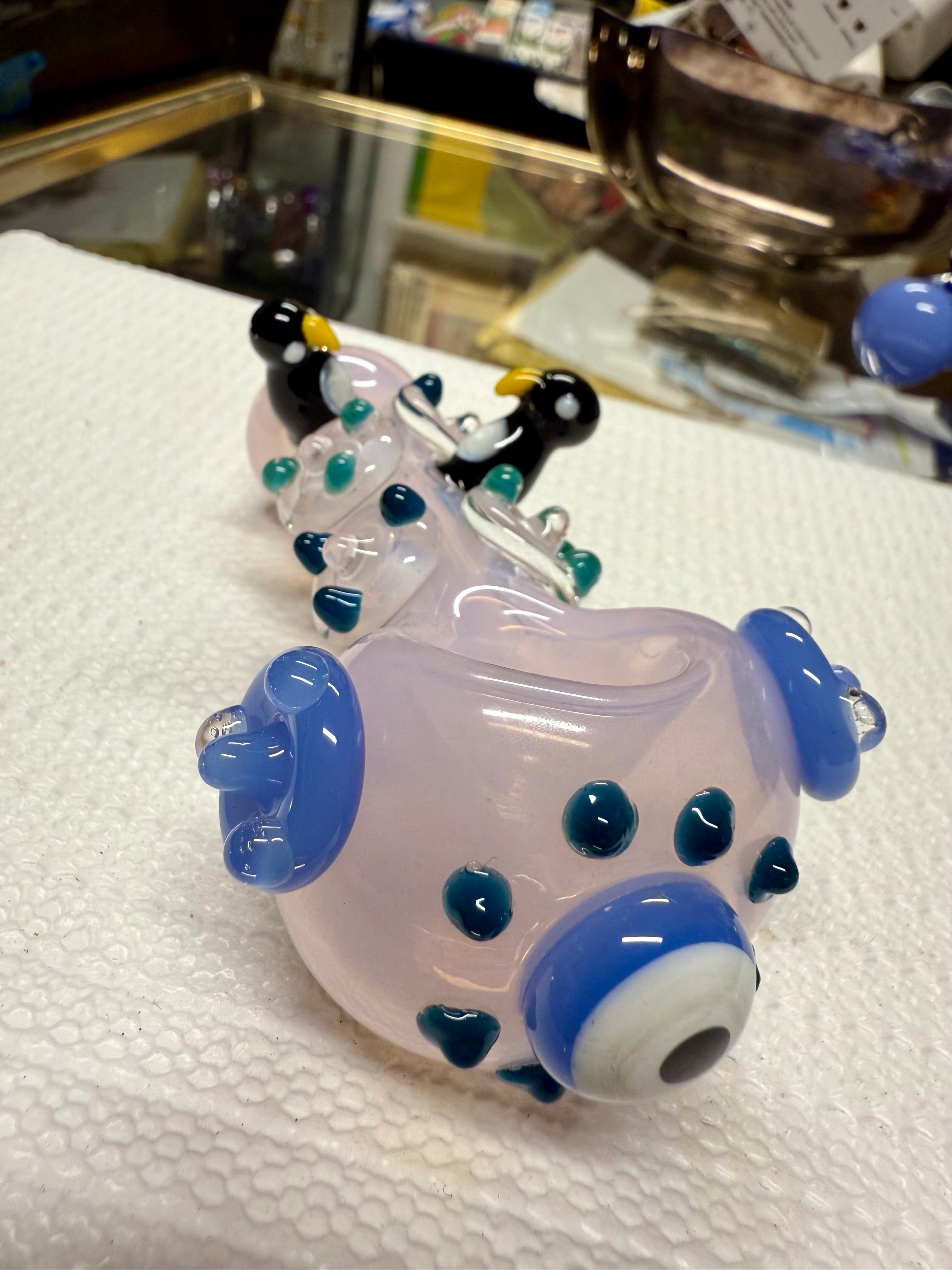 Ripkitty 4.5" Borosilicate Glass Spoon Pipe | Penguin Art Series (Dry Herb/Tobacco)