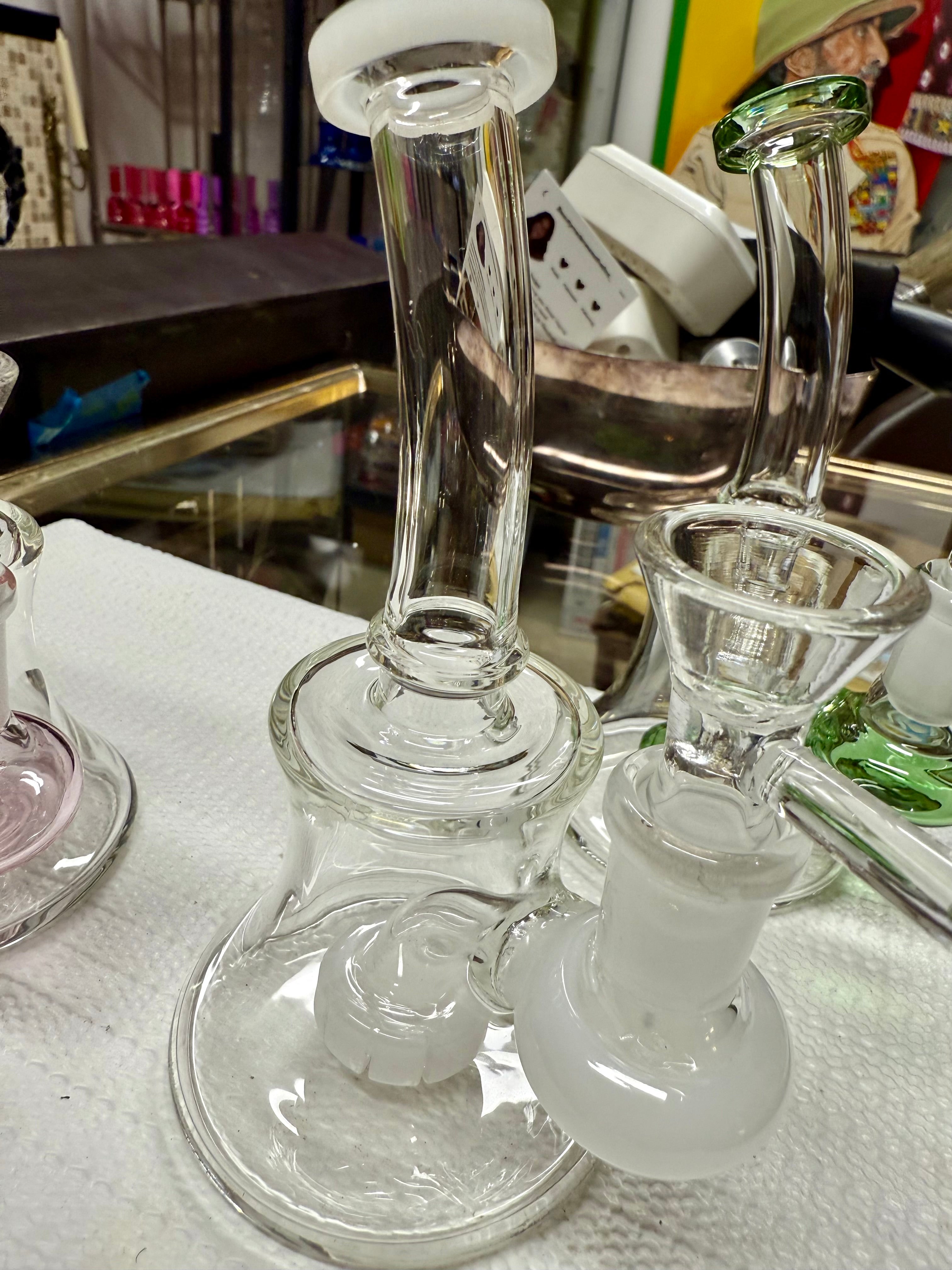 Ripkitty 7” Conical Bong Percolator Color Shower with 14mm Male Bowl