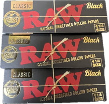 Load image into Gallery viewer, Raw Unrefined Classic Black 1.25 (1 1/4) Size Cigarette Rolling Papers (3 Count)
