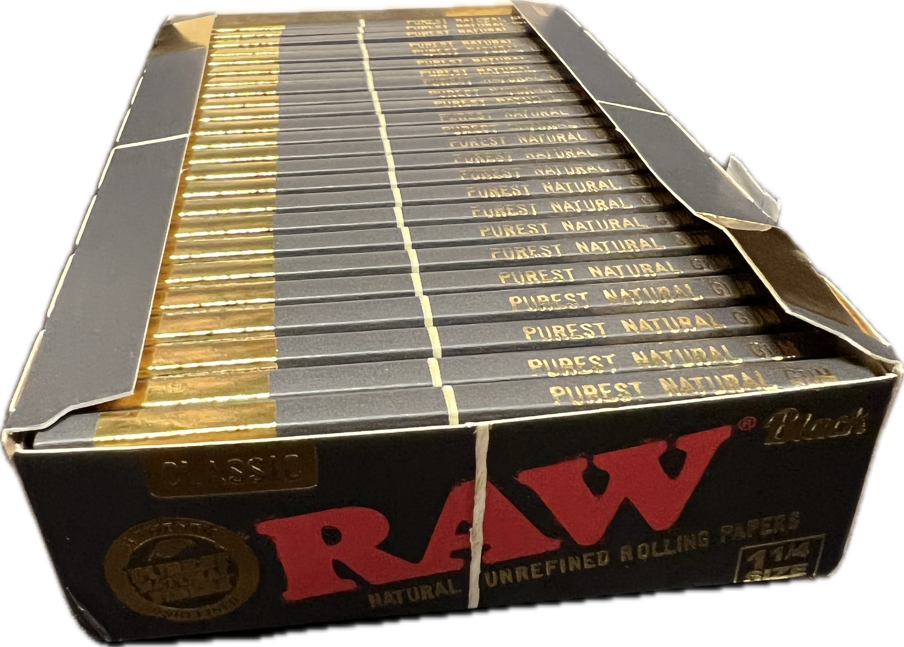 Raw Unrefined Classic Black 1.25 (1 1/4) Size Cigarette Rolling Papers (3 Count)