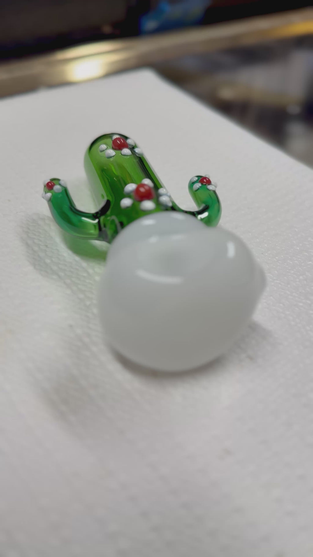 Ripkitty 4.5" Borosilicate Glass Cactus Spoon Pipe | Dry Herb Hand Pipe