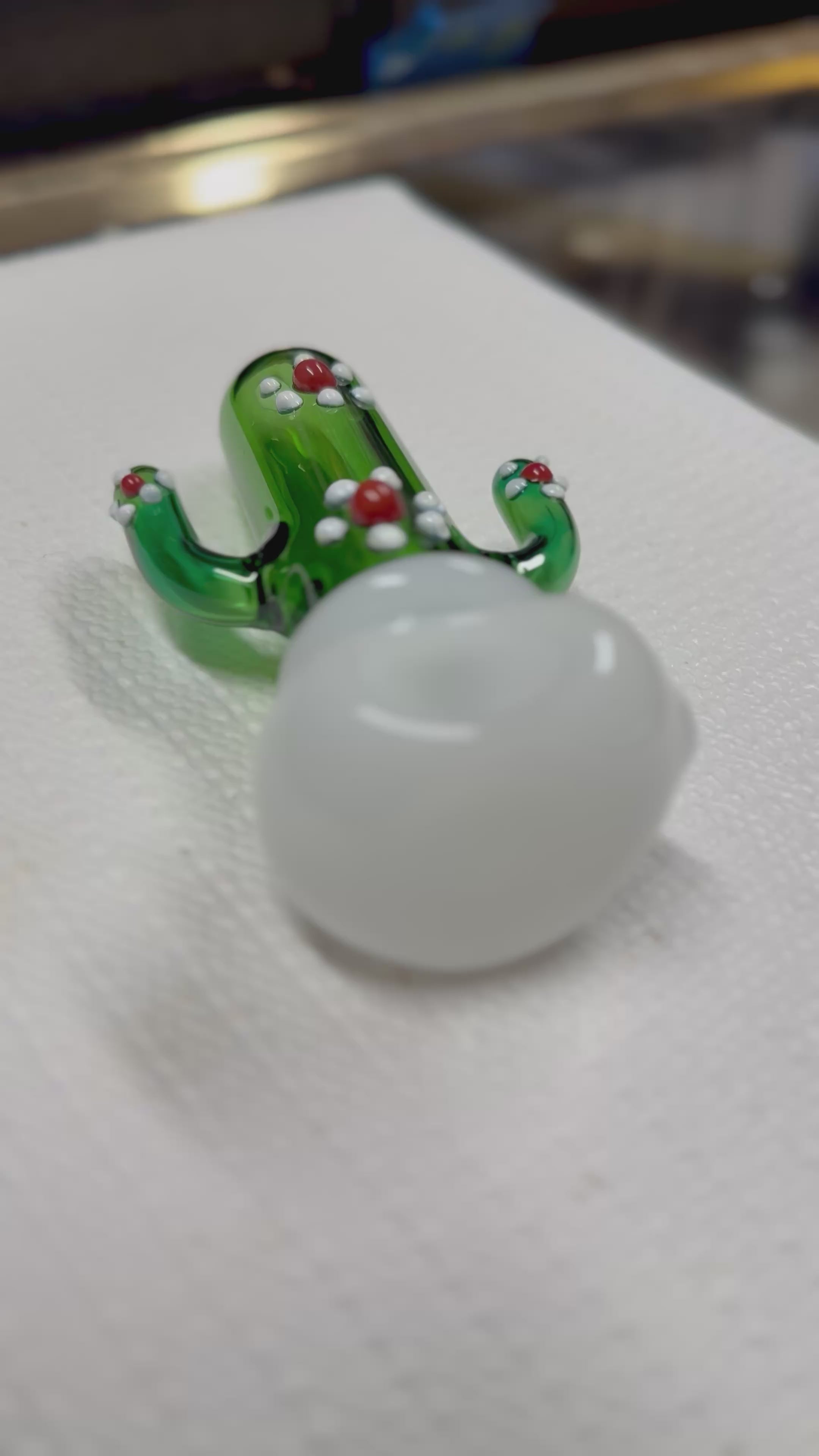 Ripkitty 4.5" Borosilicate Glass Cactus Spoon Pipe | Dry Herb Hand Pipe