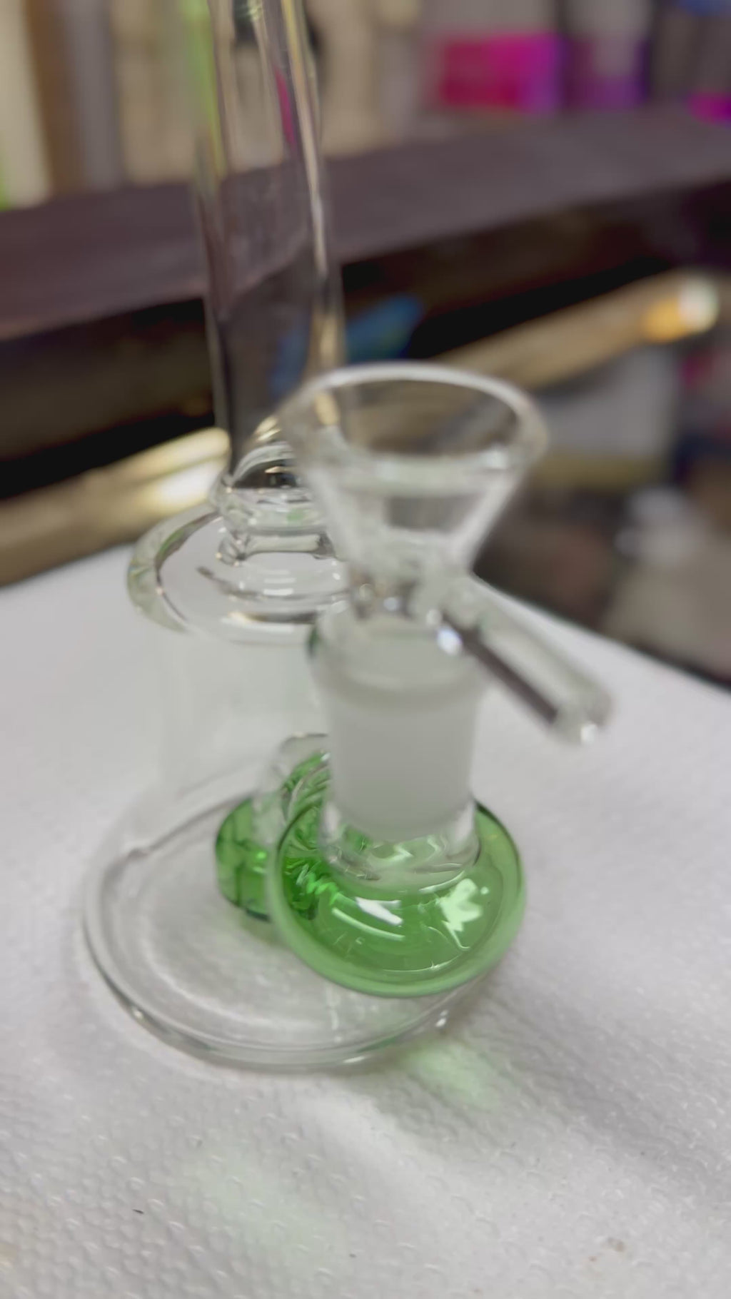 Ripkitty 7” Conical Bong Percolator Color Shower with 14mm Male Bowl